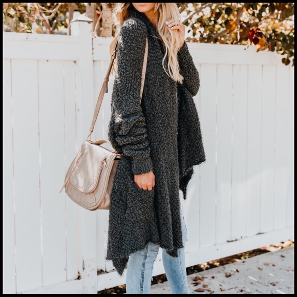 Teddy Bear Soft Cardigan in Wine - Picture 3 of 8